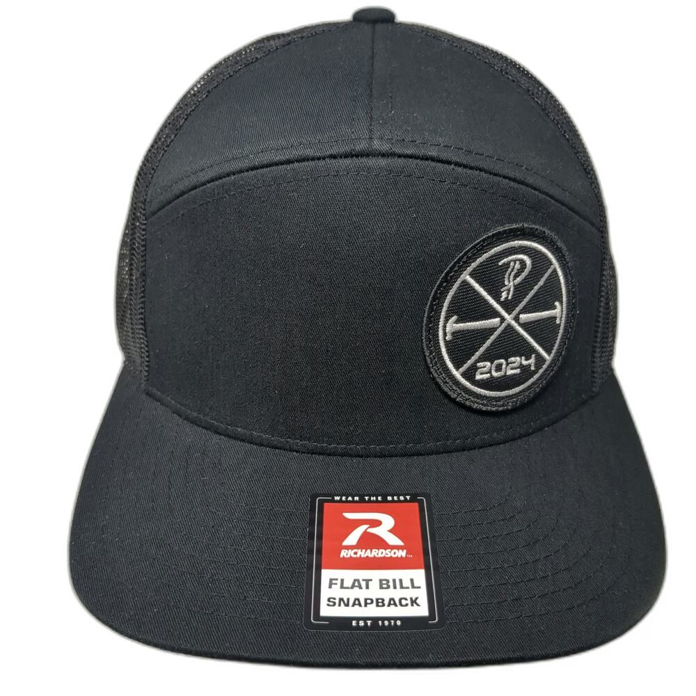 Richardson Trucker Hat Black One Size Flat Bill Mesh Snapback Patch 2024 Hammers